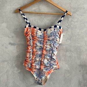 SAHA, NWT One Piece Retro Flowered Bathing Suit, Size S